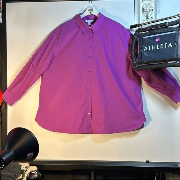 ATHLETA PURPLE Button-Down/Long Sleeve 1X - Picture 4 of 13